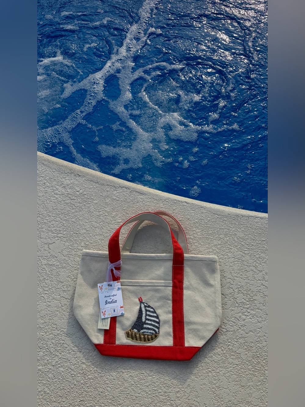 VIRAL BEADED BAG - SAILBOAT TOTE